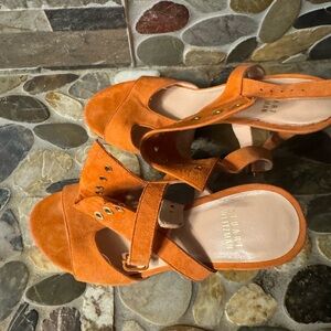 Stuart Weitzman Orange Suede Women's Sandals 7.5